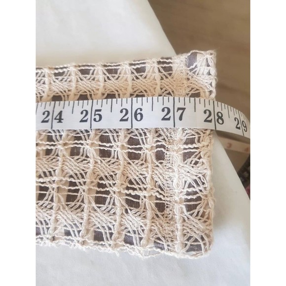 Hem & Thread Womens Blouse Size Large Front Panel Crochet Long Sleeve Striped - Picture 14 of 14